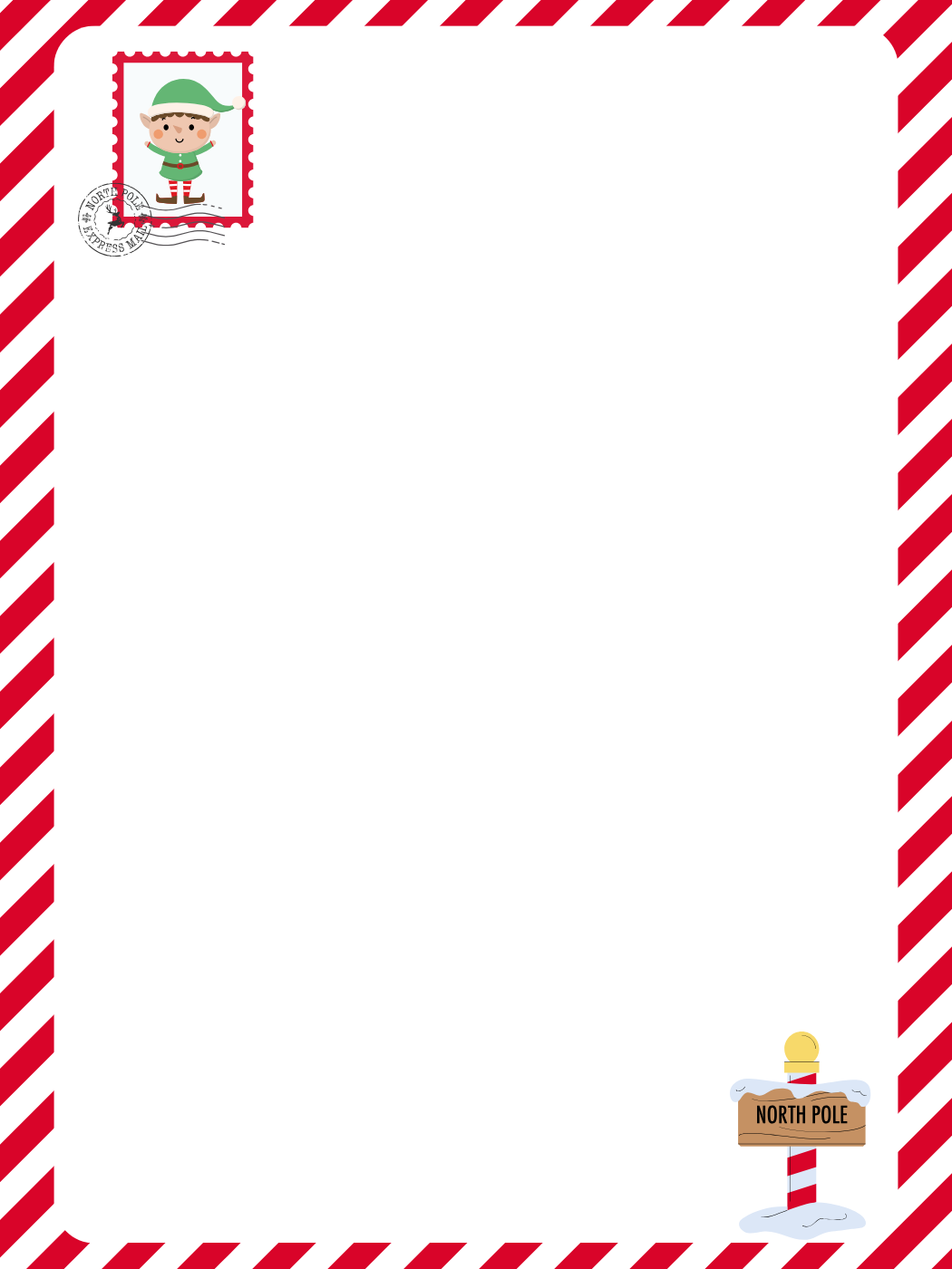 North Pole letter template